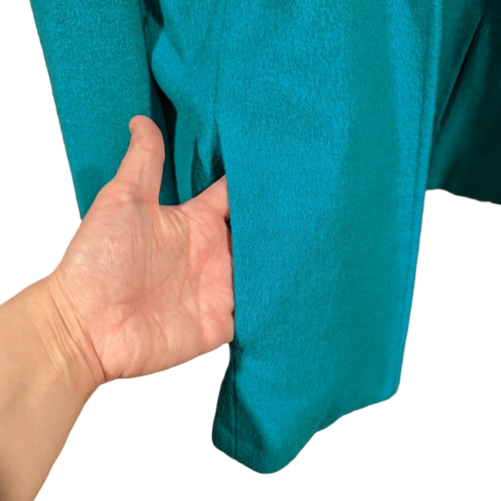 GW Division of Graff Vintage 80's Wool Blend Blazer Size 16 Teal - Picture 4 of 8